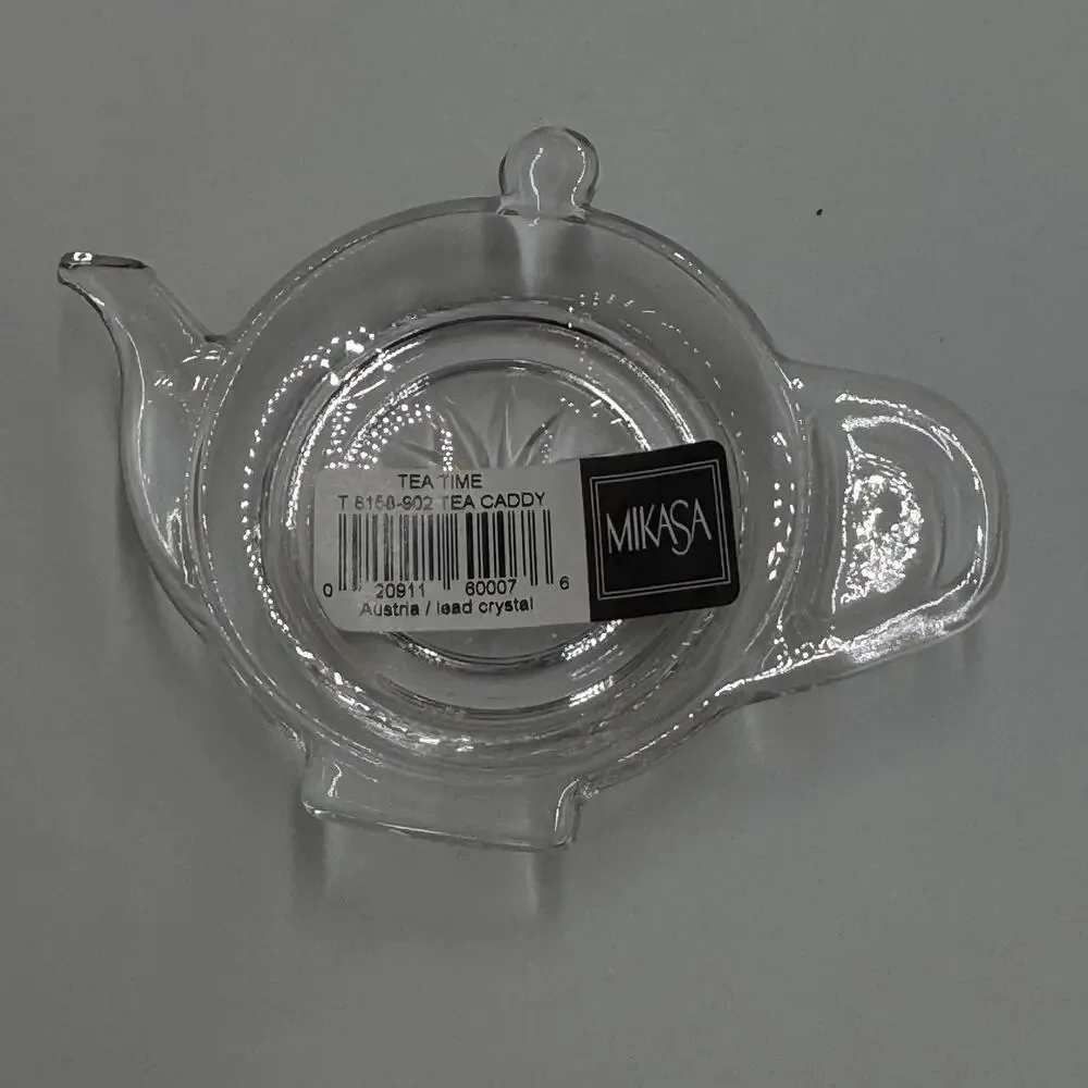 Mikasa Tea Time Tea Bag Caddy Teabag Holder Austrian Lead Crystal